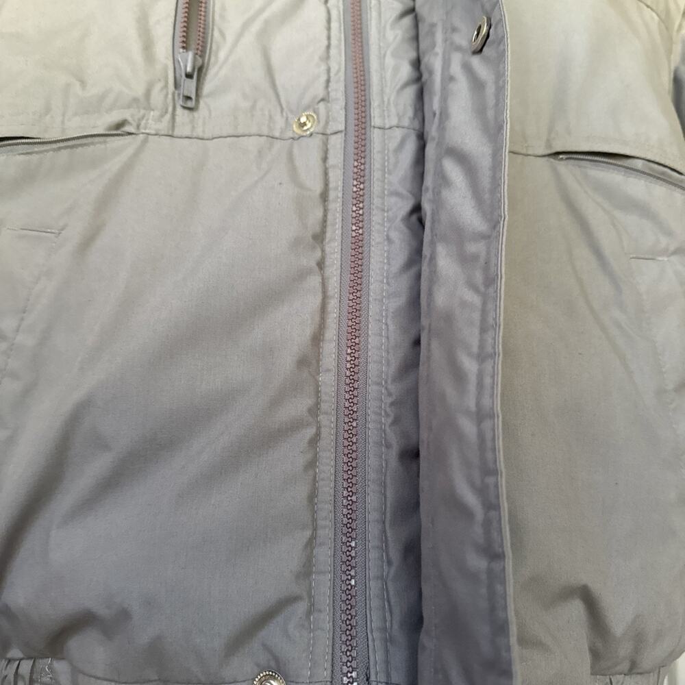 Vintage William Barry Struggle Gear Heavy Bomber Jacket Full Zip Padded Lge Gray - Picture 9 of 12